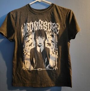 Goth Graphic Tee with Black & White Illustration